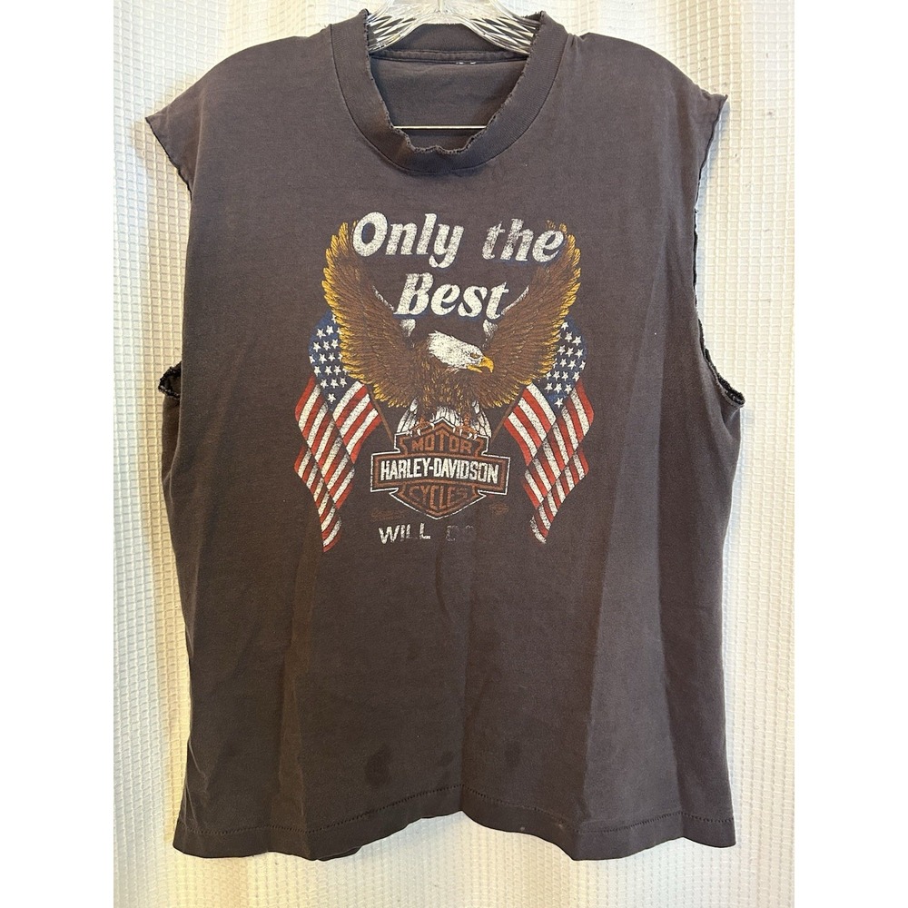VTG 80s Harley Davidson T Shirt L Jacksonville Florida Eagle USA Motorcycle